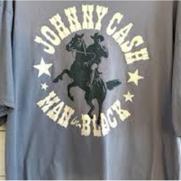 Johnny Cash Other - Johnny Cash 'Man in Black' Graphic Tee - Gray